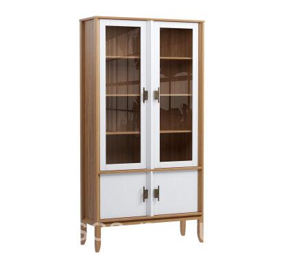 Шкаф Бридж широкий с 2 стеклянными дверями и 2 глухими дверями